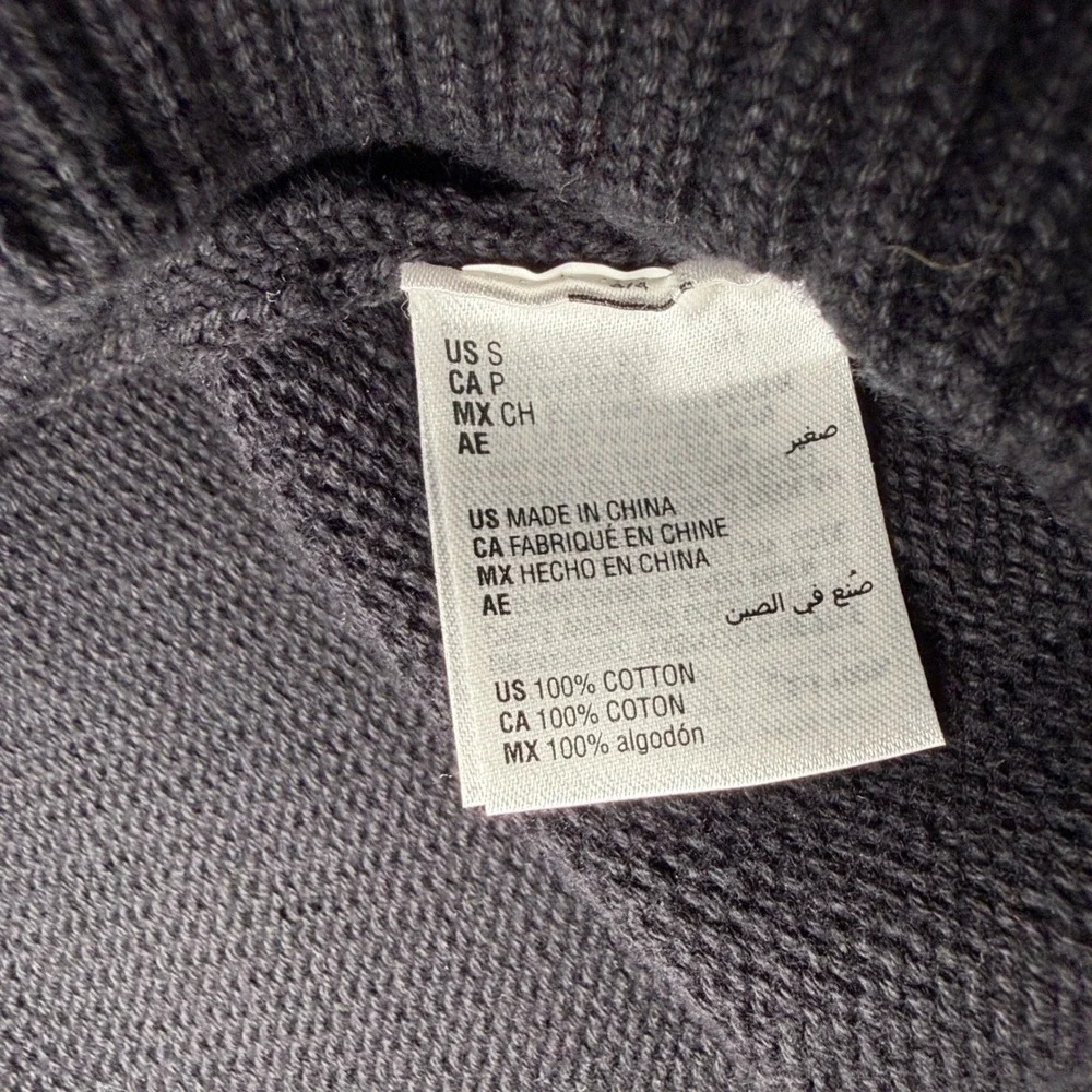 Tasso Elba Turtleneck Sweater Mens Small Black Cotton Cable Knit Quiet Luxury